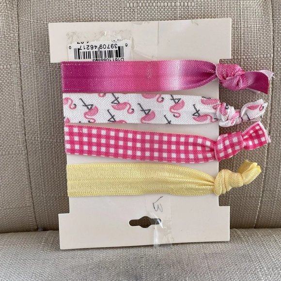 L. Erickson Women Hair Pony Tail Multi Color Hair Tie France Luxe Set Of 4 - Picture 3 of 8